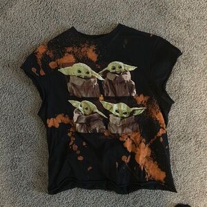 Distressed baby yoda tee